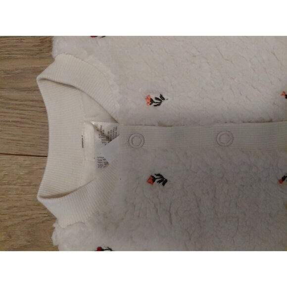 First Impressions Baby Girl Embroidered Faux Sherpa Jacket 12 Months Off White - Picture 3 of 7